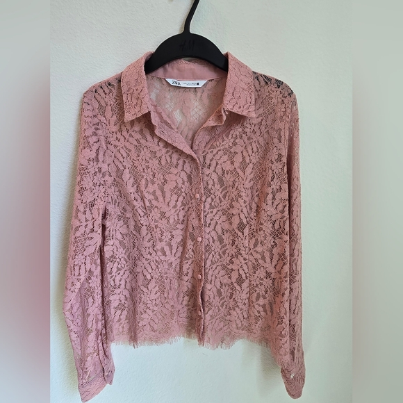 Zara lace blouse size L - Picture 6 of 13